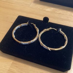 Technibond gold hoop earrings